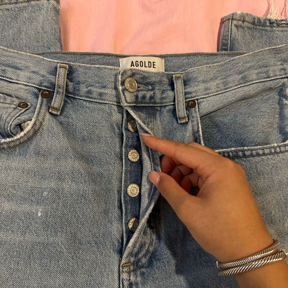 Agolde Ripley High-Rise Straight-Left Jeans in Riptide 26” - Picture 5 of 7